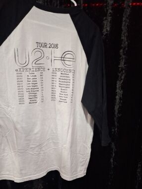 U2 Tour 2018 Raglan Baseball Tee - Black & White